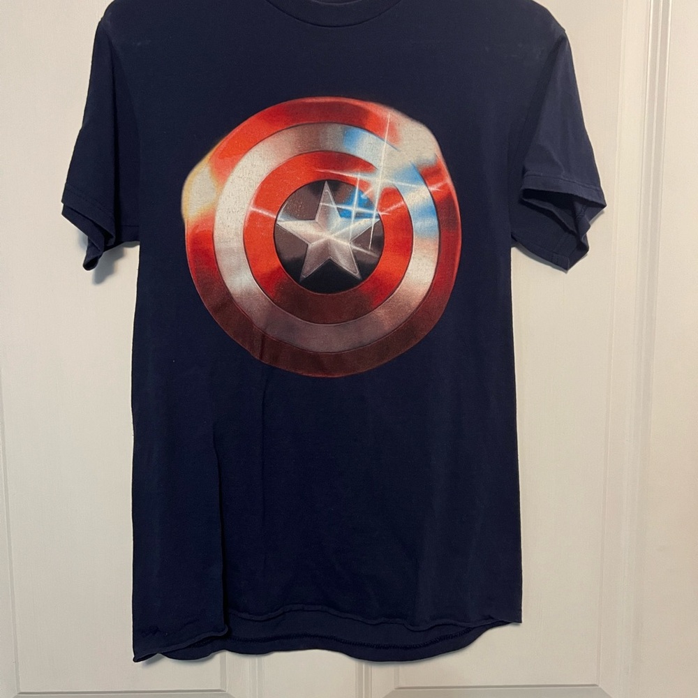 Navy Blue Captain America Shield T-Shirt